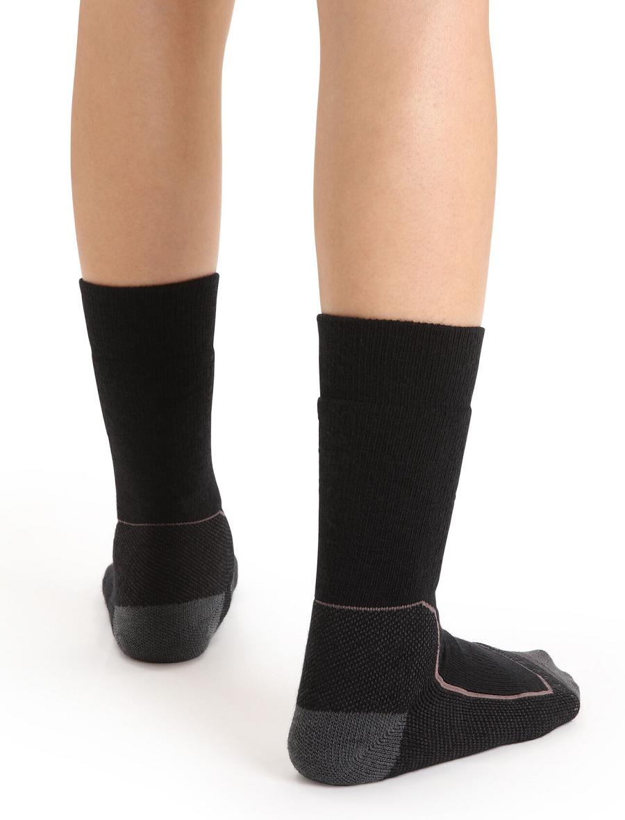 Black / Monsoon Women's Icebreaker Merino Hike+ Medium Crew Socks | USA 1432FDNM